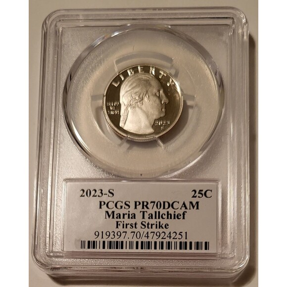 2023 S Clad Maria Tallchief Quarter Proof PR70 DCAM PCGS First Strike CSNS Label - Picture 2 of 2